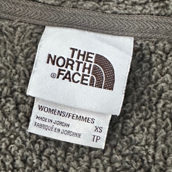 North Face Crescent Pullover Top Fleece Zip Jacket Hoody - Color: Taupe Green - Picture 4 of 7